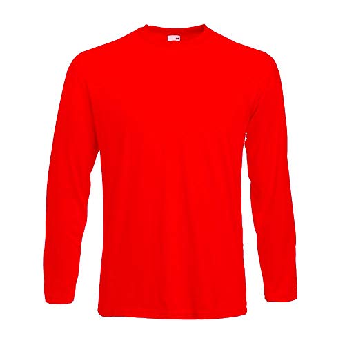Preisvergleich Produktbild Fruit of the Loom - Langarmshirt 'Valueweight Longsleeve T' / Red, L