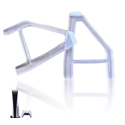 FNSIGHD 2 Pcs Stand for PS5 Slim,Transparent Plastics Horizontal Stand Bracket Holder,Convenient Use Stands Fit Console,Horizontal Holder Cooling Feet,Compatible with Various Types of Game Consoles