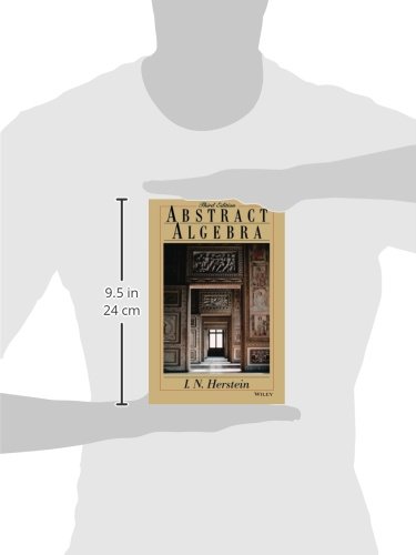 Image showing the dimensions of the Abstract Algebra textbook held in hands