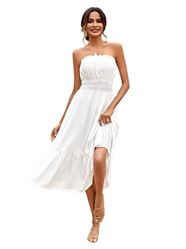 Robe longue blanche sans manches taille M confortable pour femme moderne