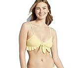 Xhilaration Women's Juniors' Tie-Front Bralette Bikini Top - (XSmall, Yellow)