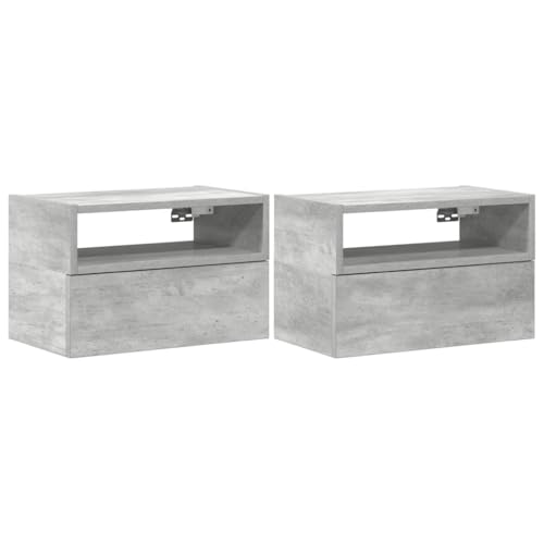 Mesitas de noche de pared color gris hormigón para dormitorio 4