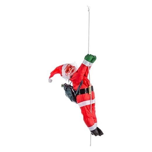 AC-Déco Feeric Christmas - Décoration Père Noël grimpeur avec sa Corde H 60 cm Les incontournables