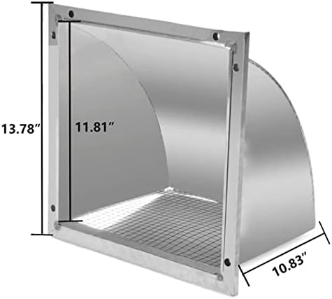 Bimiti 8 Inch Wall Vent Cap Stainless Steel Square Ventilation Cover 12 x  12 Inch Wall Vent Outlet with Screen Mesh Wall Air Vent Ducting Ventilation  ...