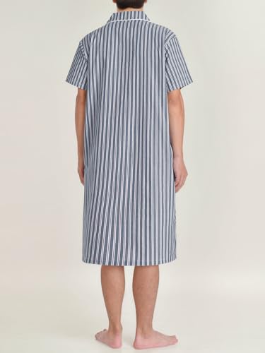 Latuza Men's Cotton Nightshirt Short Sleeve Nightgown with Pockets2