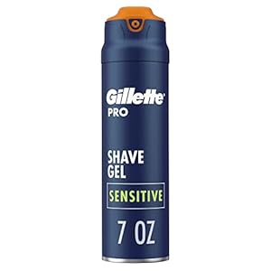 Gillette PRO Shaving Gel For Men Cools To Soothe Skin And Hydrates Facial Hair, 7oz, ProGlide Sensitive 2 in 1 Shave Gel
