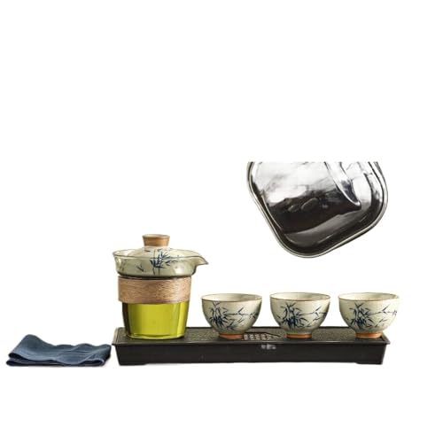 Juego de té de porcelana Ge Yao con taza infusora, el regalo empresarial ideal de tres tazas