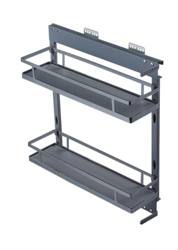 Image of DBR Kitchen Cabinet Side Mounted Bottle Pull Out Unit BPO with Soft Close (200 MM, Grey Flat Line)