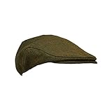 WALKER AND HAWKES - Derby Tweed Cambridge Flat Cap, Dark Sage, 56