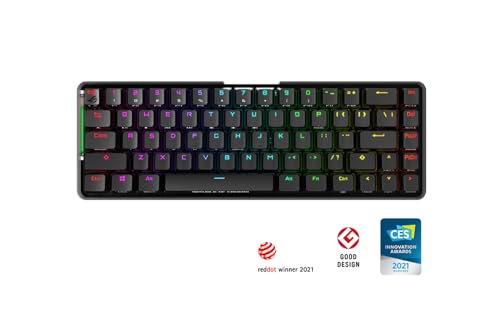 ROG Falchion NX - Tastiera da gaming meccanica wireless a 2,4 GHz, 68 tasti, superficie laterale touch, protezione in policarbonato, switch NX RED e 400 ore di autonomia, illuminazione RGB, - Tastiera gaming - Immagine 1