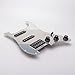 Unxuey 11 Hole Loaded Guitar Pickguard SSH with Black Pickup Humbucker Prewired Scratch Plate Set for Fender Strat,1 Ply Mirror Silver,with Guitar Strings and Installation Tool