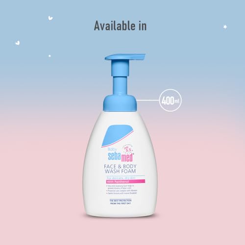 Sebamed Baby Face & Body Wash Foam|pH 5.5|Ideal for face & Body|for Delicate, Dry Skin|400ml