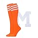 Mepase 2 Pcs Letter M Halloween Costumes Women Team Group Knee High Socks and Letter M Orange Stripe Tube for Party Holiday Dress up Candy Costume for Halloween Christmas