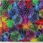 HandMade in USA 43 Wide x 15 Long Window Curtain Unlined Valance Made from Colorful Holiday Firework