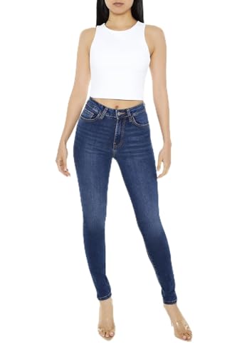 Forever 21 Jeans feminino stretch, Jeans escuro, 32