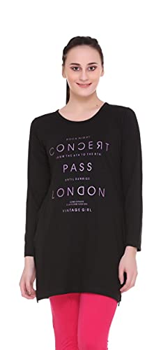 Image of In Love Women's Plus Size Printed Long Tops, Round Neck 3 /4 Sleeve Relaxed Fit Longline T-Shirt Tunic