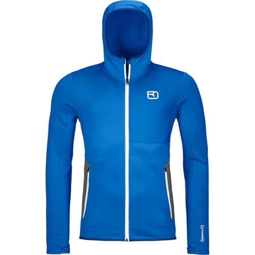 Ortovox Herren Fleece Hoody I Merino Fleece, isolierte Jacke für Skitouren, Freeride & Backcountry Sport, Blau (Blue Note), X-Large