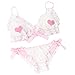 YOMORIO Cute Bows Bra and Panty Set Lolita Schoolgirl Underwear Kawaii Anime Lingerie for Women White