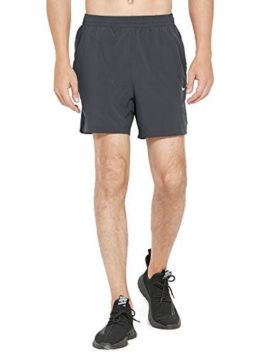 MIER Men's Workout Running Shorts Quick Dry Active 5 Inches Shorts with Pockets, Lightweight and Breathable, Grey, M