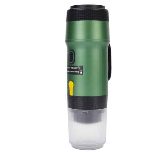 BONKZEBU Portátil de Viaje con USB, Máquina de café Compacta 3 en 1 de Acero Inoxidable 304 para Coche, para Acampar, Senderismo, RV y Oficina (Verde)