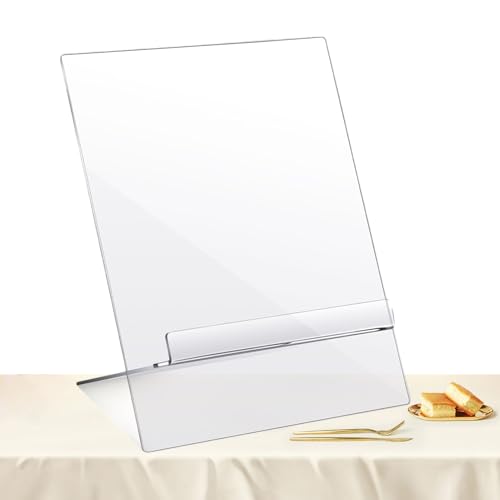 Soporte para libros de cocina, altura ajustable, soporte para libros transparente, para cocina, comedor, escritorio, para cocina, lectura, presentación, álbum o tableta