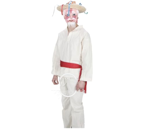 Traje de Viejito Michoacano con 5 piezas Incluidas Para Adultos, Traje de Viejito completo con Mascara