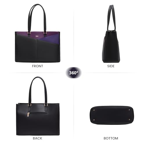 LOVEVOOK Laptop Bag for Women 15.6 Inch Tote Bags Waterproof Leather Briefcase Computer Women Business Office Work Bag