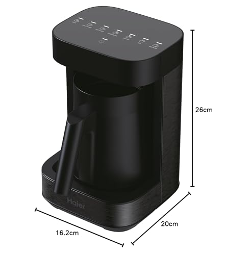 Haier I-Master Série 5 Préparateur de Boissons Chaudes et Mousseur Multi-Boissons, Programmes Lait, Café, Chocolat Chaud, Thé et Infusions, 350ml [Noir]