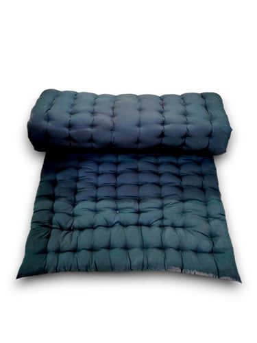 Image of ATOOTFUSION Soft Cotton Quilt Mattress Foldable for Floor Light Weight Filled Single Firm Bottle Green 3 x 6 ft (72 x 36 Inches)