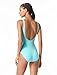 Michael Kors Swimwear Women's Solid Lace Up One Piece with Grommets, Turquoise, 8