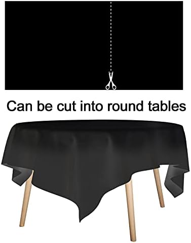 YANGTE 8 Pack Disposable Tablecloth Plastic Rectangle Table Covers 54 in x 108 in for Tables Indoor or Outdoor Parties Birthdays Weddings Picnic Christmas (Black)