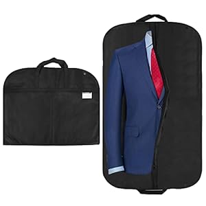 Housses à Vêtements,2 pcs Anti Poussière Housse Costume,100 x 60cm Sacs à Vêtements avec Fermeture à Glissière,Couvertures de Protection à Vêtement,Anti-poussière Respirant-Noir