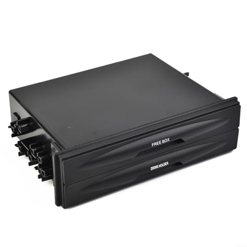 Ladruph 1DIN 2段 ドリンクホルダー フリーボックス 小物入れ 空きスペース活用でスッキリ 便利 カーラジオ収納ボックス DIN 収納ボックス 多目的 黒 アイテム収集用