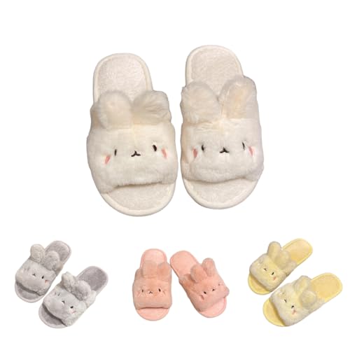 Bunny rabbit slippers for women Summer Open Toe animal Slippers Shower Sandal Bathroom Comfy House Slide Anti-slip Rabbit Slippers for Indoor and Outdoor