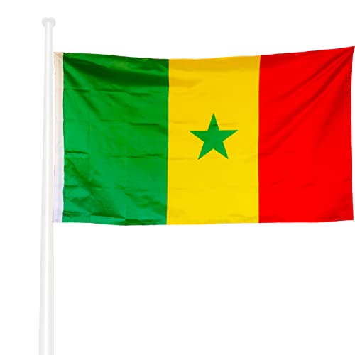 KliKil Drapeau Sénégalais 90 x 150 cm - Tissu extérieur résistant aux intempéries 150 x 90 cm avec 2 œillets métalliques Cover