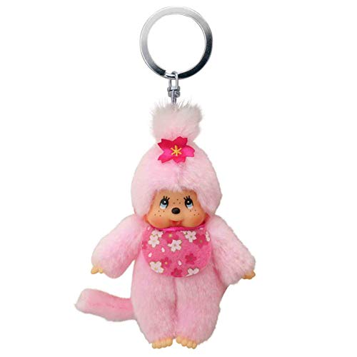 Sekiguchi 242467 Monchhichi, Key Fob, 10 cm, Cherry Blossom Pink, Pink