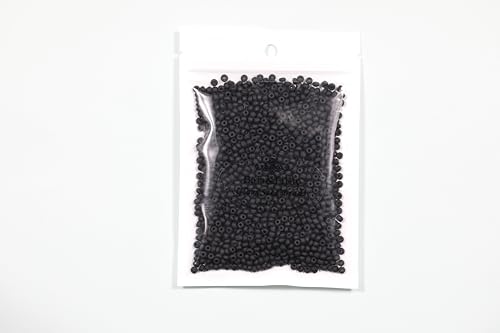 Bala&Fillic Matte Black Color 4mm Seed Beads About 1200pcs/100Grams in Bag - Image 3