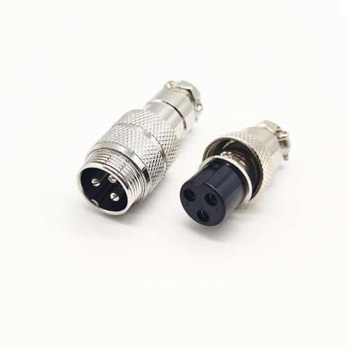2PCS GX16 Conector de Aviación 3 Pines Metal y Plástico miniatura 3