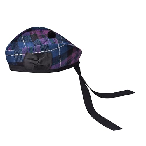 Image of Glengarry Cap-Traditional Scottish Hat, Acrylic Wool Tartan Glengarry hat, Kilts /Bagpipes Accessories