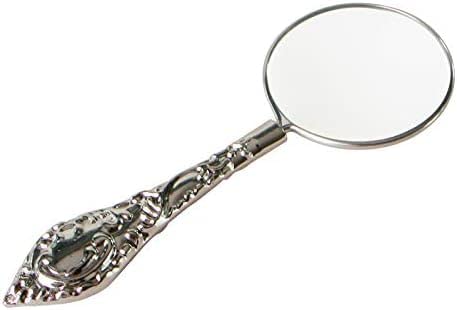 Lente di ingrandimento Portatile 5X Lettura con Impugnatura intagliata Lente da 45 mm per Anziani Lettura Casa Ufficio Cucito Osservazione dei Bambini Matrimoni