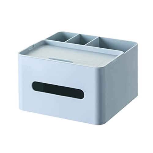 HornTide 5-in-1 Tissue Box 7.8inch Multifunction Countertop Organizer 3X Compartments