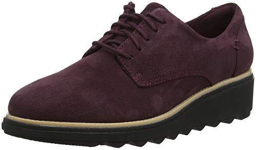Clarks Sharon Noel Burgundy Nubuck - Burgundy Nubuck - 3 UK