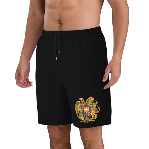Armenian National Emblem Mens Swim Trunks Quick Dry Board Shorts 7" - Hawaii Beach Swimwear4