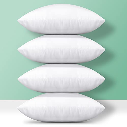Soleebee Premium Polyester Pillow Inserts, Square Set Of 4 Decorative Throw Pillow Inserts,18 X 18 Inches Hypoallergenic Couch Cushion Sham Stuffer #TOP11