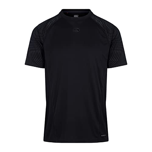 Canterbury Vapodri Superlight Short d'entraînement à Manches Courtes T-Shirt, Noir Mat, XXL Homme