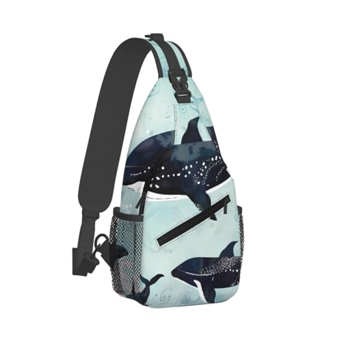 Bolso Cruzado Whale para Hombre y Mujer Negro miniatura 2