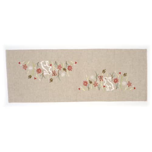 Duftin Stickset Vorgedruckt - Tischläufer 35x95 cm OSTERFREUDE - DIY Bastelset Erwachsene zum...