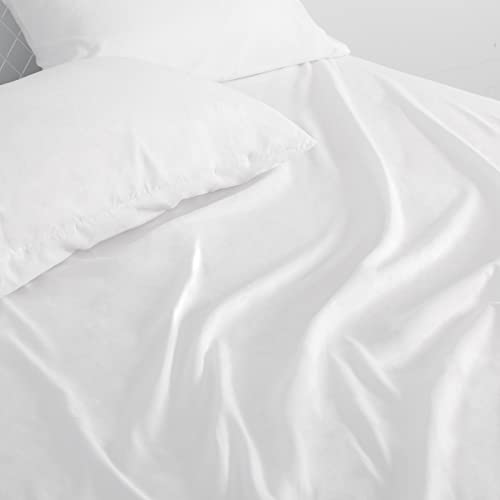Image of Moonsea Extra Deep Pocket Air Mattress White Sheets Twin Size - 3Pcs Side Storage Pocket Fitted Sheet & Pillowcase Twin Deep Pocket Sheet Sets Easily Fits for Kids 16in to 24in Pillow Top Air Bed