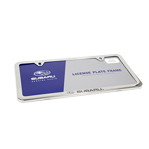 Subaru Logo Slim Line Chrome License Plate Frame SOA342L152 All Models Outback Legacy Wrx STi Impreza Forester Tribeca Crosstrek Brz Ascent Solterra Trailseeker Uncharted Genuine OEM by Subaru - Used condition - US$42.06