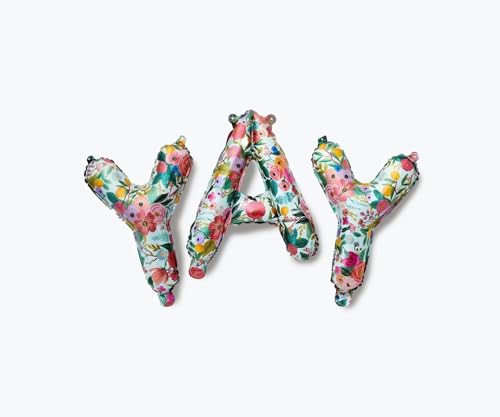 RIFLE PAPER CO. Garden Party 'Yay' Foil Balloon, Vibrant Floral Design with Playful Typography, Perfect for Parties and Celebrations, Fun and Stylish decor to Add a Festive Touch to Any Event